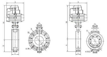 氣動調節蝶閥結構圖